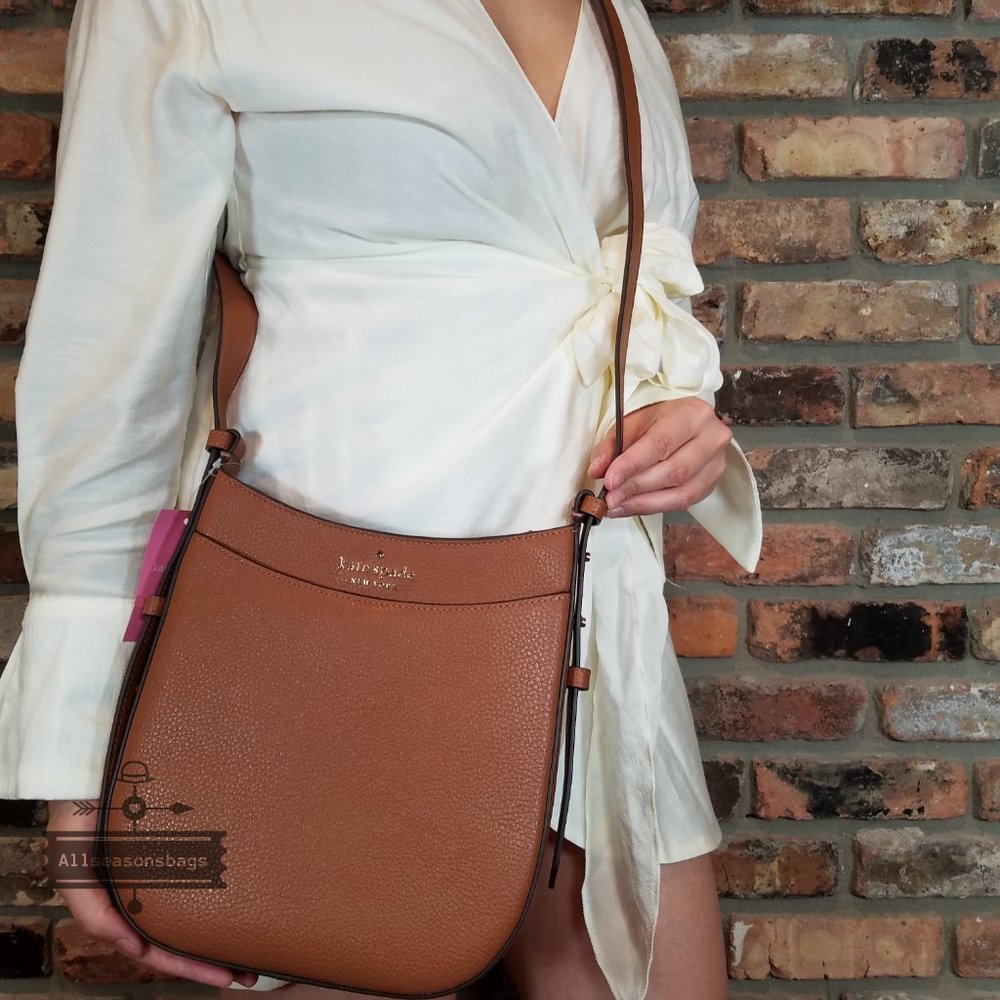 AUTHENTIC Kate Spade Leila North South Top Zip Crossbody Warm Gingerbread BROWN
